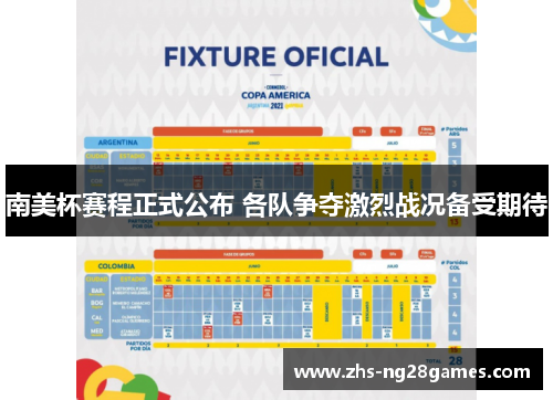 南美杯赛程正式公布 各队争夺激烈战况备受期待 南美杯赛程正式公布 各队争夺激烈战况备受期待