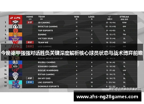 今晚德甲强强对话胜负关键深度解析核心球员状态与战术博弈前瞻 今晚德甲强强对话胜负关键深度解析核心球员状态与战术博弈前瞻